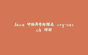 Java 中的异常处理之 try-catch 详解-拾光赋