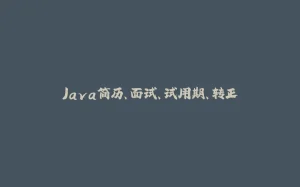 Java简历、面试、试用期、转正-拾光赋