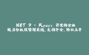 .NET 9 + React 开发的企业级后台权限管理系统，文档齐全，轻松上手-拾光赋
