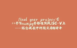 final year project：C++手写numpy并移植到RISC-V上——纪念我在中科院实习的日子-拾光赋