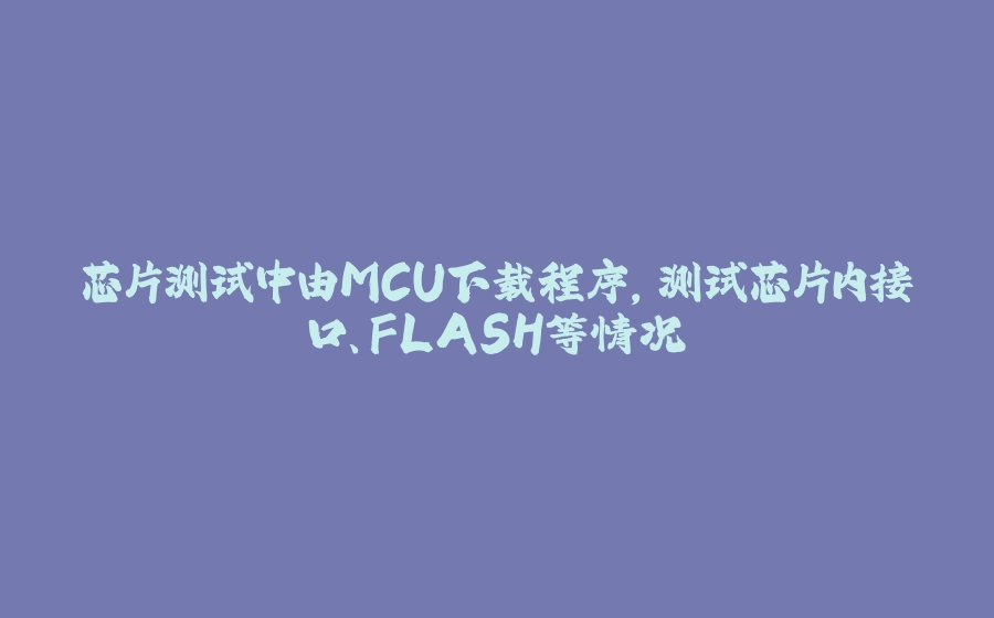 芯片测试中由MCU下载程序，测试芯片内接口、FLASH等情况 - 拾光赋-拾光赋