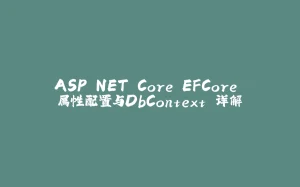 ASP.NET Core EFCore 属性配置与DbContext 详解-拾光赋