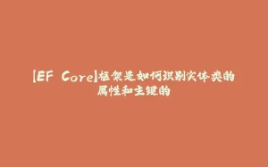 【EF Core】框架是如何识别实体类的属性和主键的-拾光赋