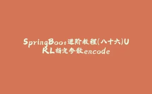 SpringBoot进阶教程(八十六)URL指定参数encode-拾光赋