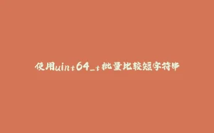 使用uint64_t批量比较短字符串-拾光赋