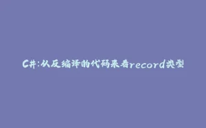 C#:从反编译的代码来看record类型-拾光赋