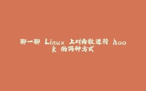 聊一聊 Linux 上对函数进行 hook 的两种方式-拾光赋