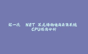 记一次 .NET 某无语的电商采集系统 CPU爆高分析-拾光赋