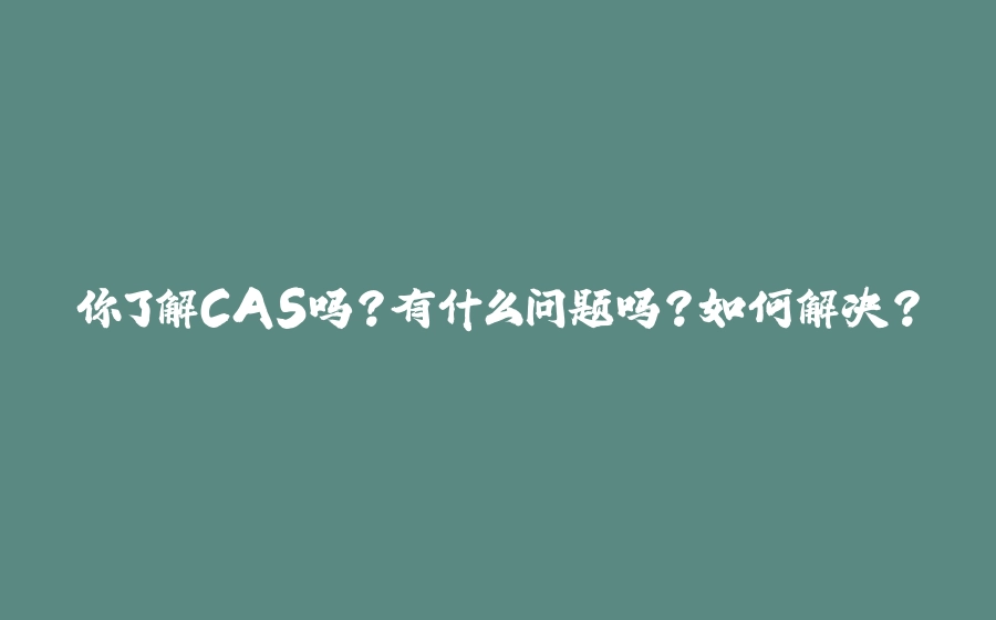 你了解CAS吗？有什么问题吗？如何解决？ - 拾光赋-拾光赋