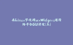 在Linux下使用wxWidgets进行跨平台GUI开发（三）-拾光赋