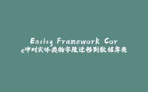 Entity Framework Core中对实体类的字段迁移到数据库表-拾光赋
