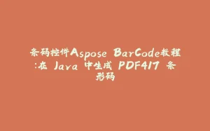 条码控件Aspose.BarCode教程：在 Java 中生成 PDF417 条形码-拾光赋