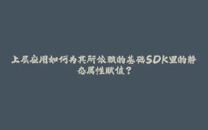 上层应用如何为其所依赖的基础SDK里的静态属性赋值?-拾光赋