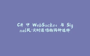C# 中 WebSocket 与 SignalR:实时通信的两种选择-拾光赋