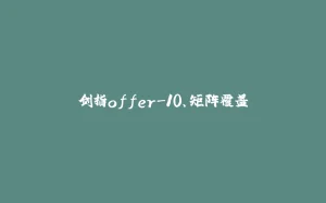 剑指offer-10、矩阵覆盖-拾光赋