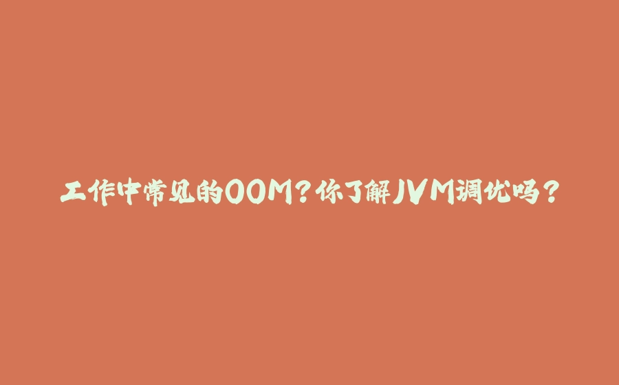 工作中常见的OOM？你了解JVM调优吗？ - 拾光赋-拾光赋