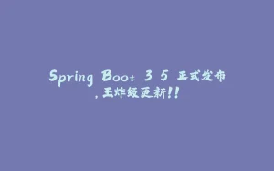Spring Boot 3.5 正式发布，王炸级更新！！-拾光赋