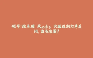 领导：谁再用 Redis 实现过期订单关闭，立马滚蛋！-拾光赋