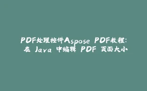 PDF处理控件Aspose.PDF教程： 在 Java 中编辑 PDF 页面大小-拾光赋