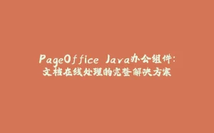 PageOffice Java办公组件:文档在线处理的完整解决方案-拾光赋