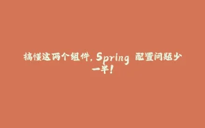 搞懂这两个组件，Spring 配置问题少一半！-拾光赋