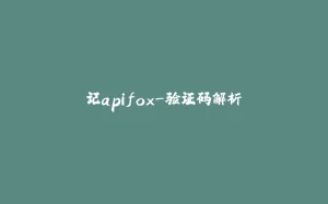 记apifox-验证码解析-拾光赋