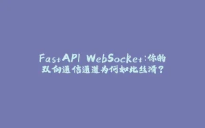 FastAPI WebSocket：你的双向通信通道为何如此丝滑？-拾光赋