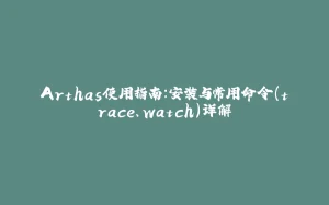 Arthas使用指南：安装与常用命令（trace、watch）详解-拾光赋