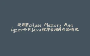 使用Eclipse Memory Analyzer分析java程序占用内存的情况-拾光赋