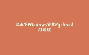 记录下Windows安装Python3.13过程-拾光赋