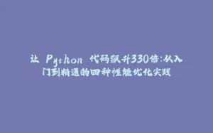让 Python 代码飙升330倍：从入门到精通的四种性能优化实践-拾光赋