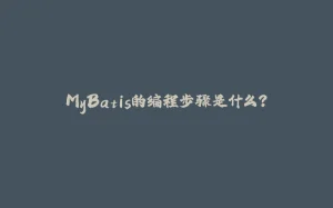 MyBatis的编程步骤是什么？-拾光赋