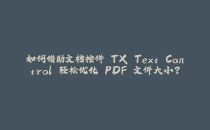 如何借助文档控件 TX Text Control 轻松优化 PDF 文件大小？-拾光赋