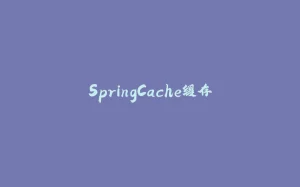 SpringCache缓存-拾光赋