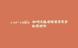 vxe-table 如何实现右键菜单异步权限控制-拾光赋