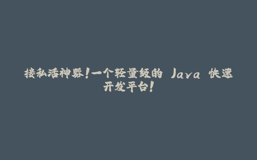 接私活神器！一个轻量级的 Java 快速开发平台！ - 拾光赋-拾光赋