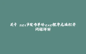 关于.net9发布单体exe程序无法打开问题详解-拾光赋
