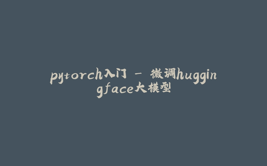 pytorch入门 - 微调huggingface大模型 - 拾光赋-拾光赋