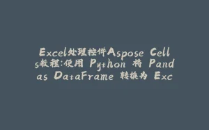Excel处理控件Aspose.Cells教程:使用 Python 将 Pandas DataFrame 转换为 Excel-拾光赋