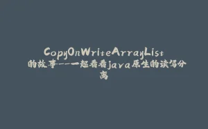 CopyOnWriteArrayList 的故事--一起看看java原生的读写分离-拾光赋