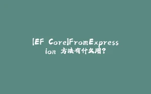 【EF Core】FromExpression 方法有什么用？-拾光赋