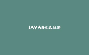 JAVA自定义注解-拾光赋