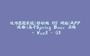 伙伴匹配系统(移动端 H5 网站（APP 风格）基于Spring Boot 后端 + Vue3 - 03-拾光赋