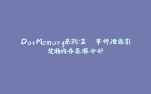 DotMemory系列：2. 事件泄露引发的内存暴涨分析-拾光赋