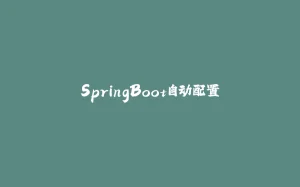 SpringBoot自动配置-拾光赋