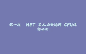 记一次 .NET 某人力资源网 CPU爆高分析-拾光赋
