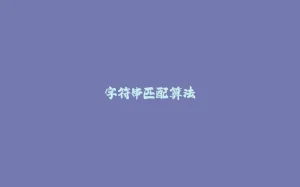 字符串匹配算法-拾光赋