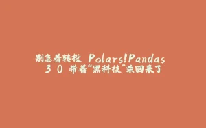 别急着转投 Polars！Pandas 3.0 带着“黑科技”杀回来了-拾光赋