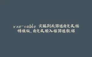 vxe-table 实现列头筛选自定义插槽模板，自定义输入框筛选数据-拾光赋