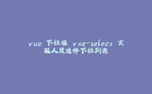 vue 下拉框 vxe-select 实现人员选择下拉列表-拾光赋